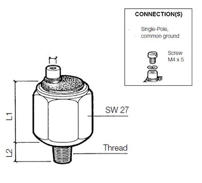 VDO Pressure switch 0.40 Bar - M10